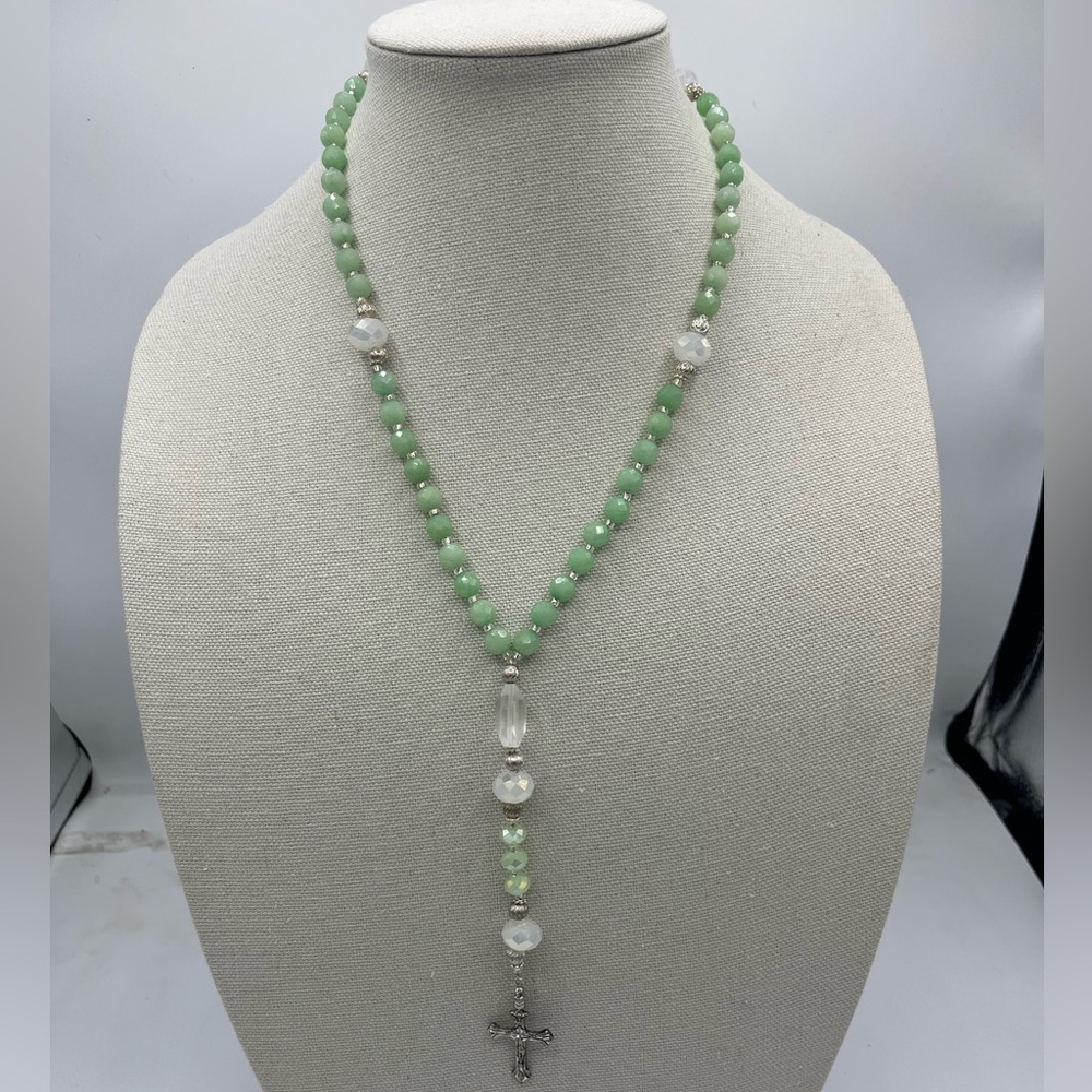 Lime green beaded rosary